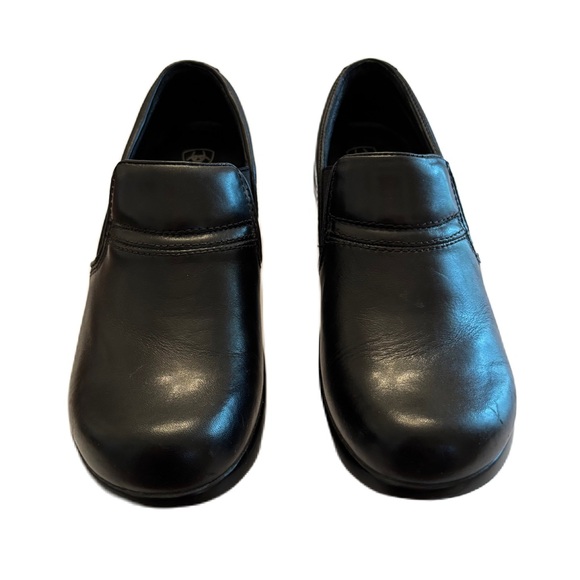 Ariat Sutter Women's Black Leather Professional Work Clog Size 8.5 - Picture 2 of 7